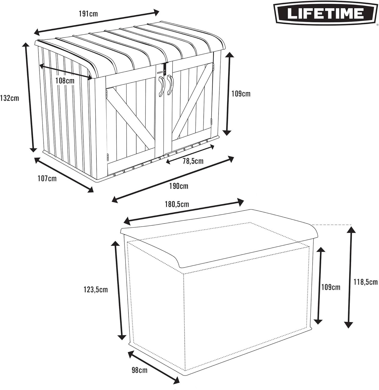 Heavy Duty Plastic Outdoor Storage Shed 6x3.5 ft – Lockable, Weatherproof