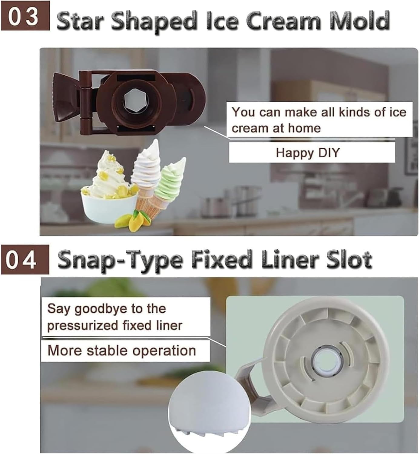 Soft Serve Ice Cream Maker Slush Machine 1L Home Dessert Countertop