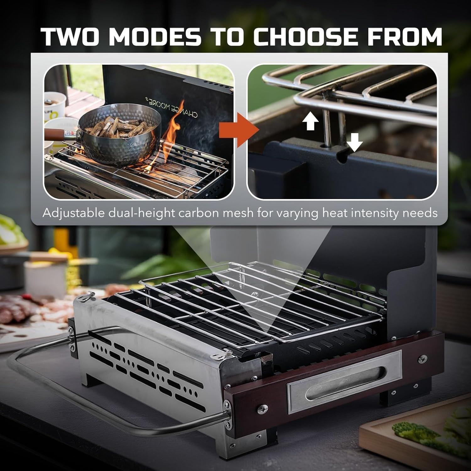 Stainless Steel Portable Charcoal BBQ Grill – Folding Heat-Resistant