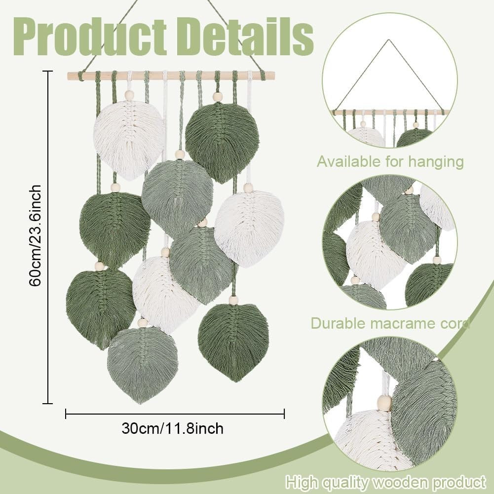 DIY Macrame Leaf Wall Hanging Kit Boho Home Decor