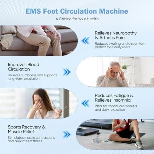 EMS TENS Foot Massager Pain Relief Circulation Booster 12 Modes 20 Intensities
