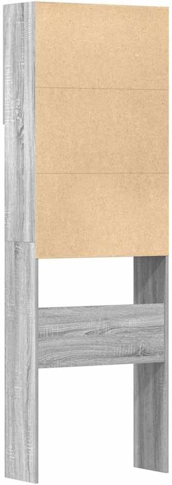 Tall Washing Machine Cabinet Grey Over-Toilet Laundry Storage Unit 64×24×190cm