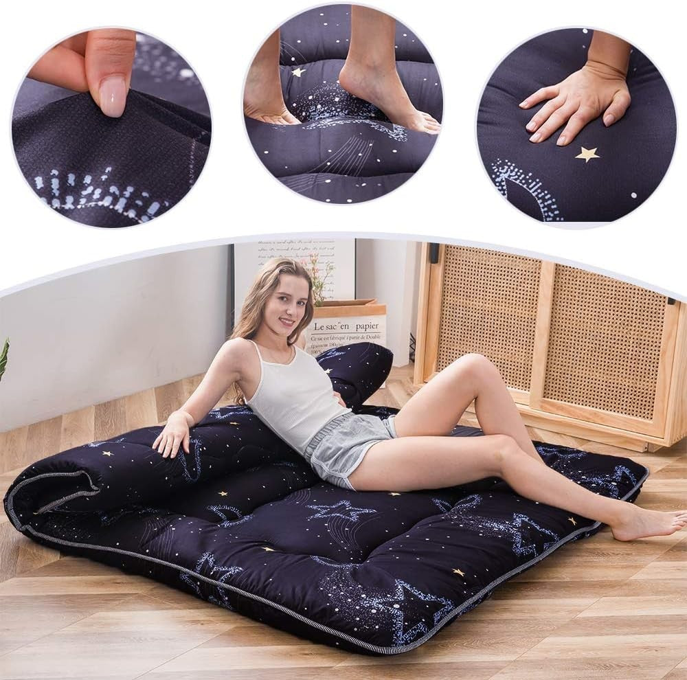 Japanese Floor Futon Mattress Thick Foldable Tatami Mat Sleeping Pad Double