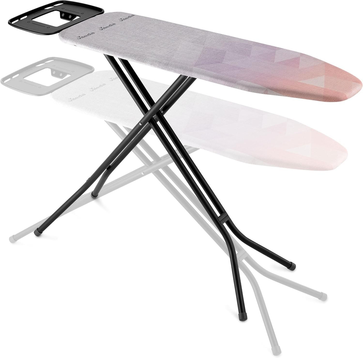 Medium Ironing Board Height Adjustable Titanium Coated Foldable 120x38cm