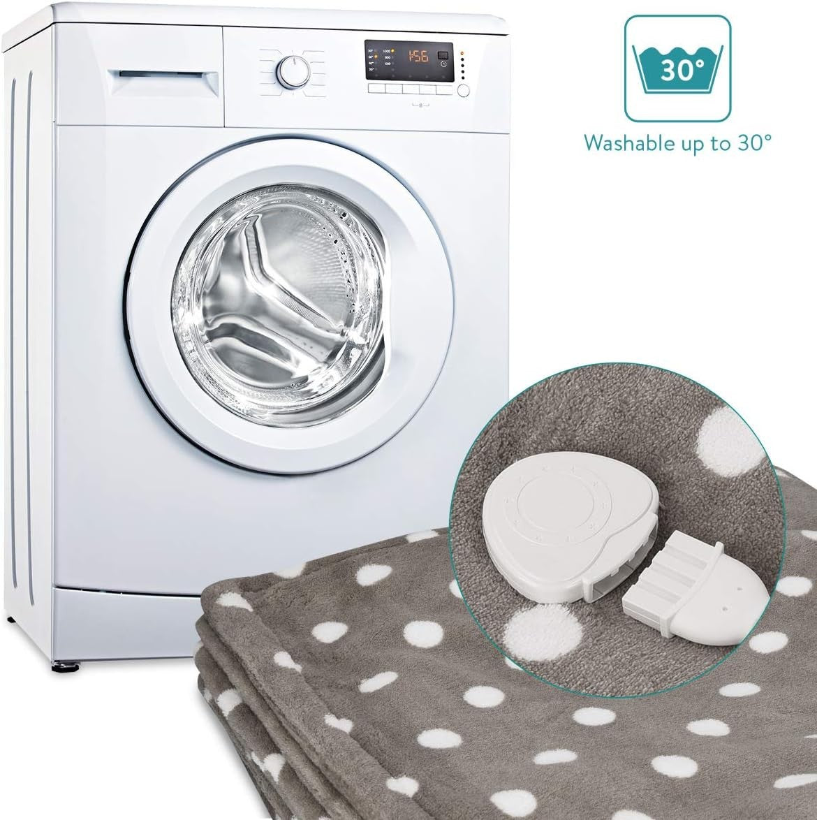 Electric Heated Throw Blanket 3 Heat Settings Auto Off Washable 180x130cm