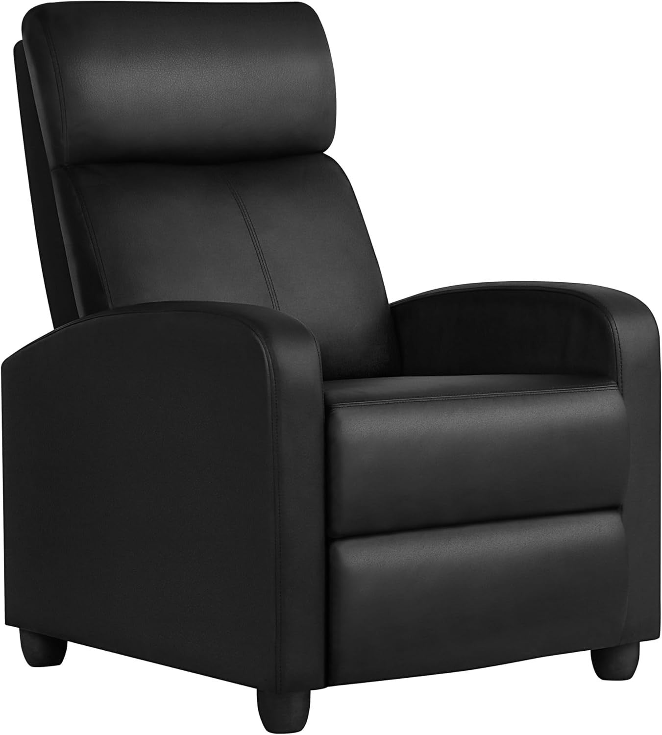 Black Faux Leather Recliner Chair Adjustable Armchair Lounge Home Cinema