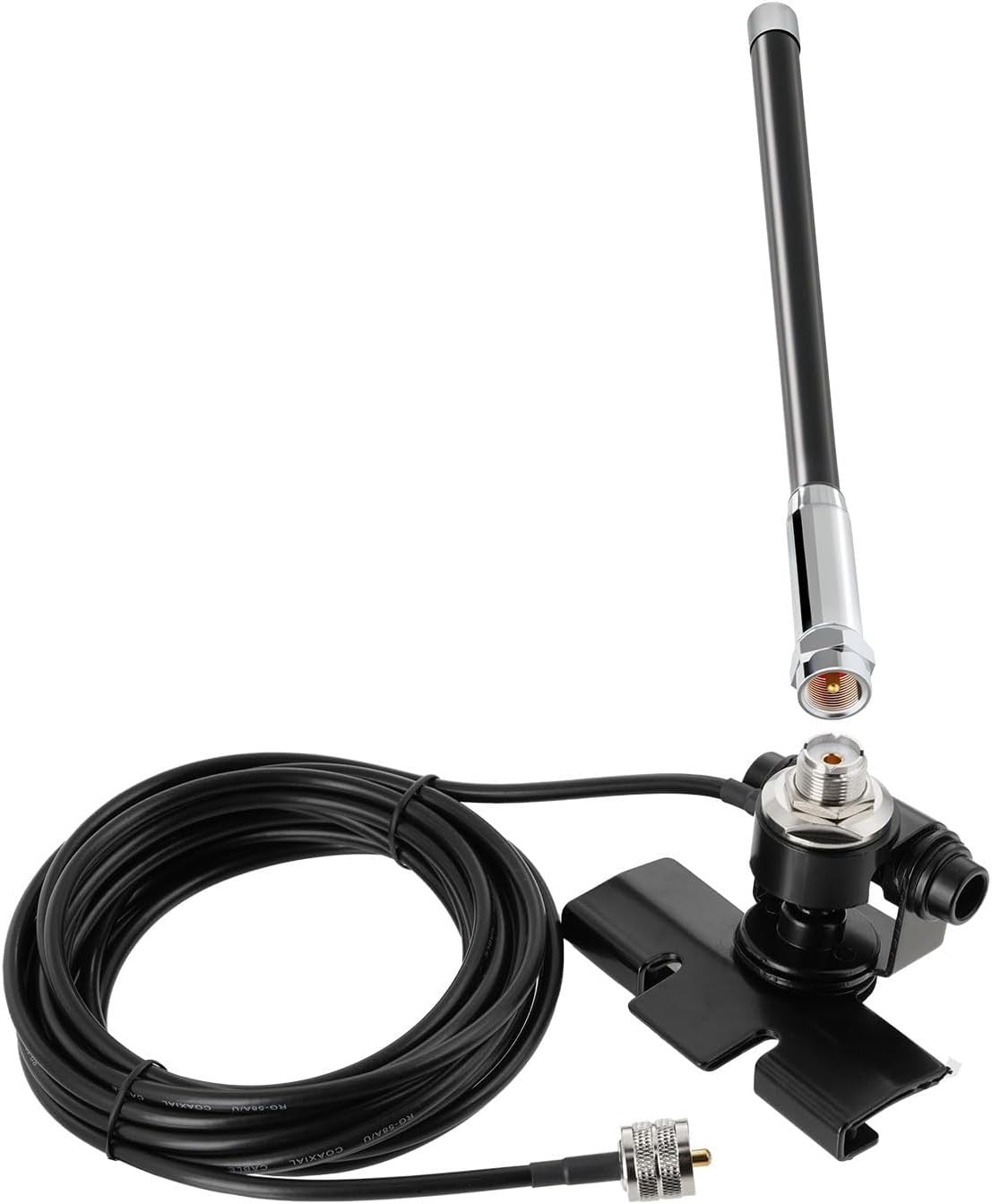 Dual Band VHF/UHF 35cm Mobile Ham Radio Antenna Vehicle Lip Mount