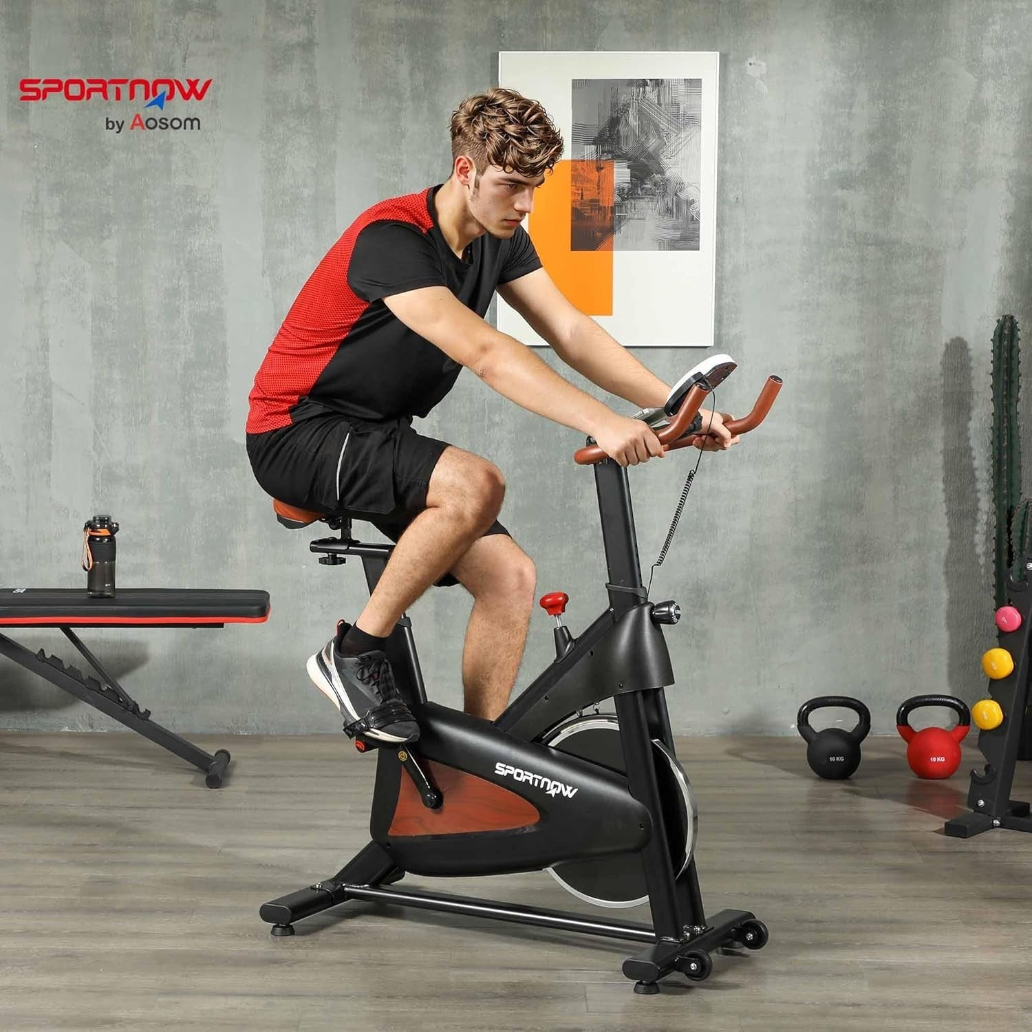 Magnetic Indoor Cycling Bike Quiet Belt Drive LCD Adjustable Seat Tablet Holder