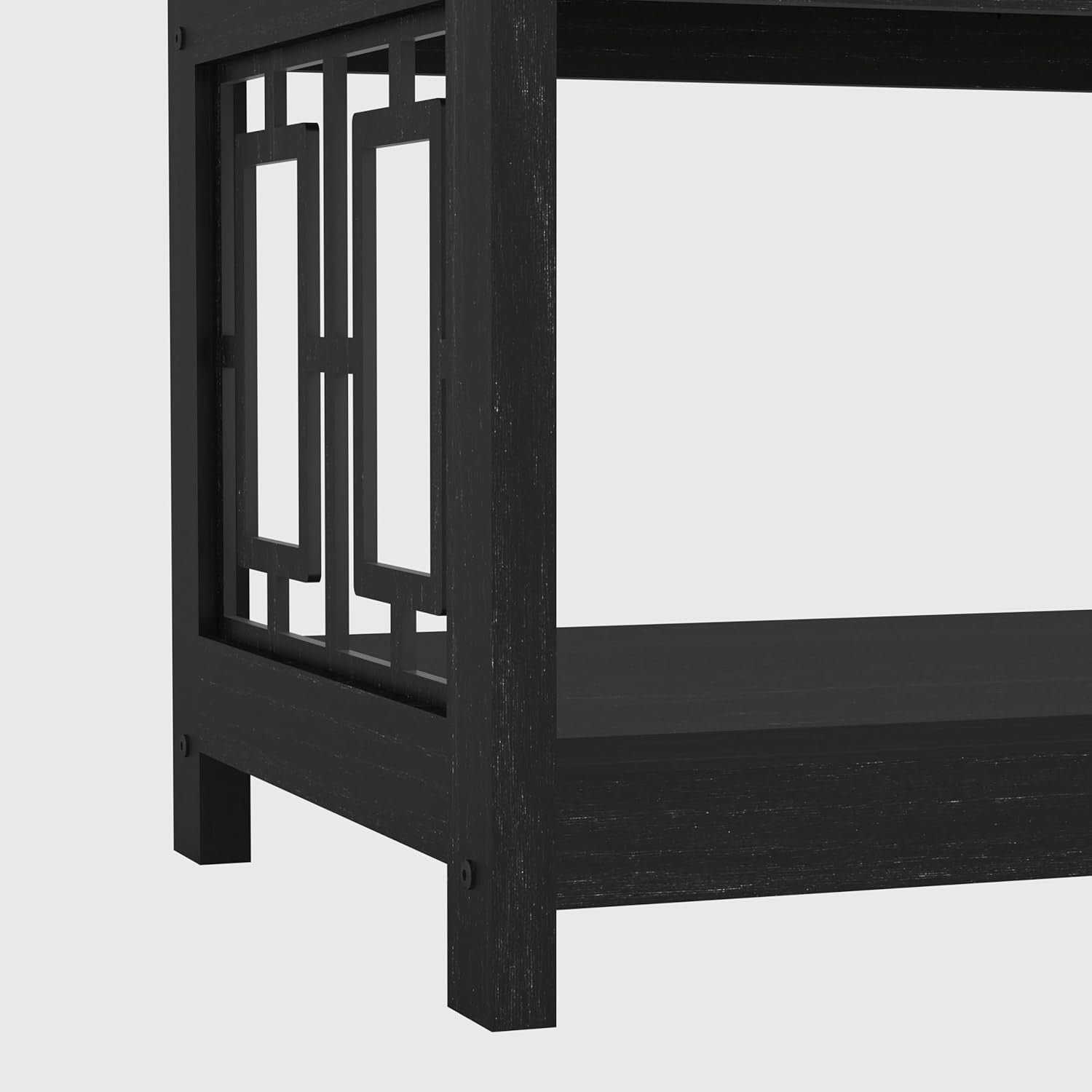 Modern Storage Coffee Table Black Oak Finish 90x50x44cm Space Saver