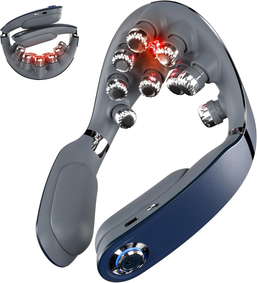 Cordless Foldable Neck Massager with Heat | Deep Tissue Vibration Relief