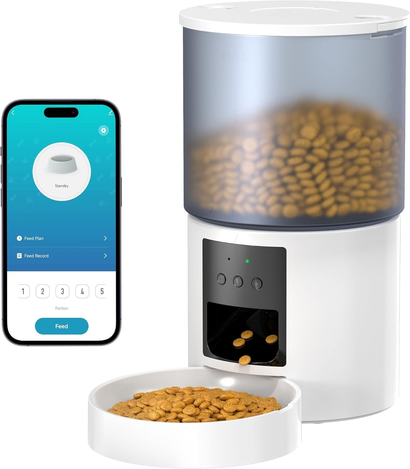 Smart WiFi Pet Feeder 4L App Control Auto Food Dispenser Voice Call