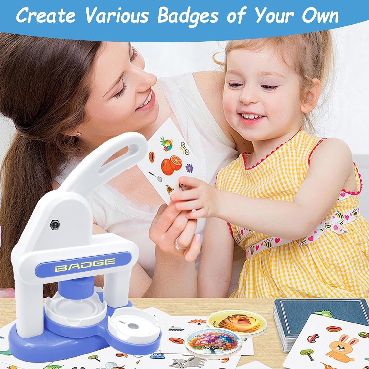 55mm Button Maker Machine DIY Badge Press Kit 2.17in Pin Maker