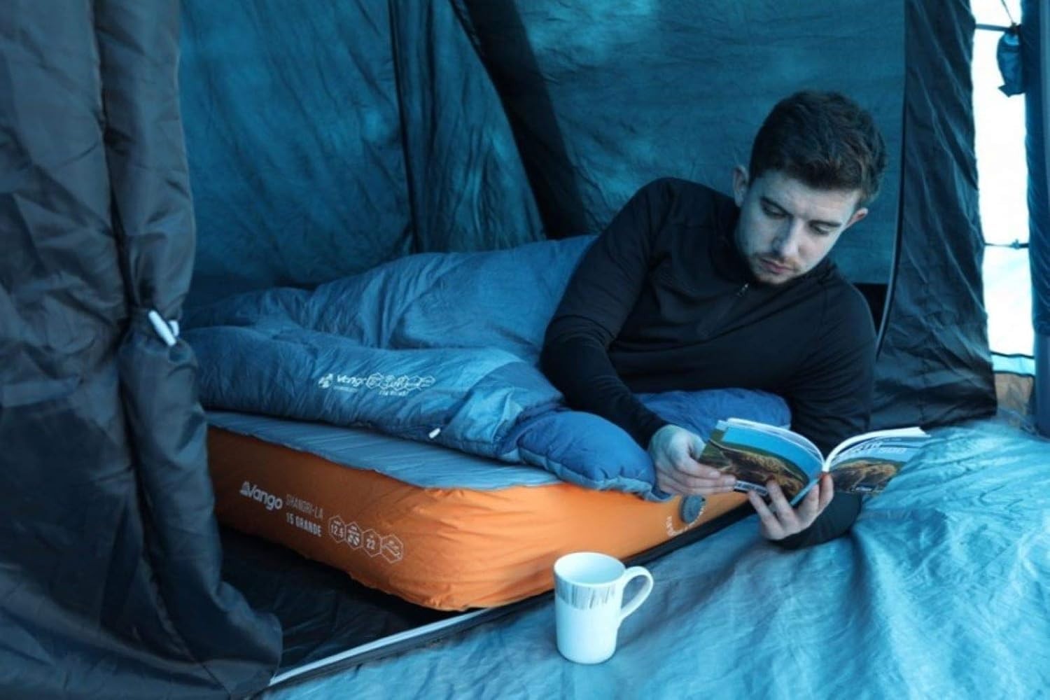 Double Self-Inflating Camping Mattress 15cm Memory Foam Lightweight