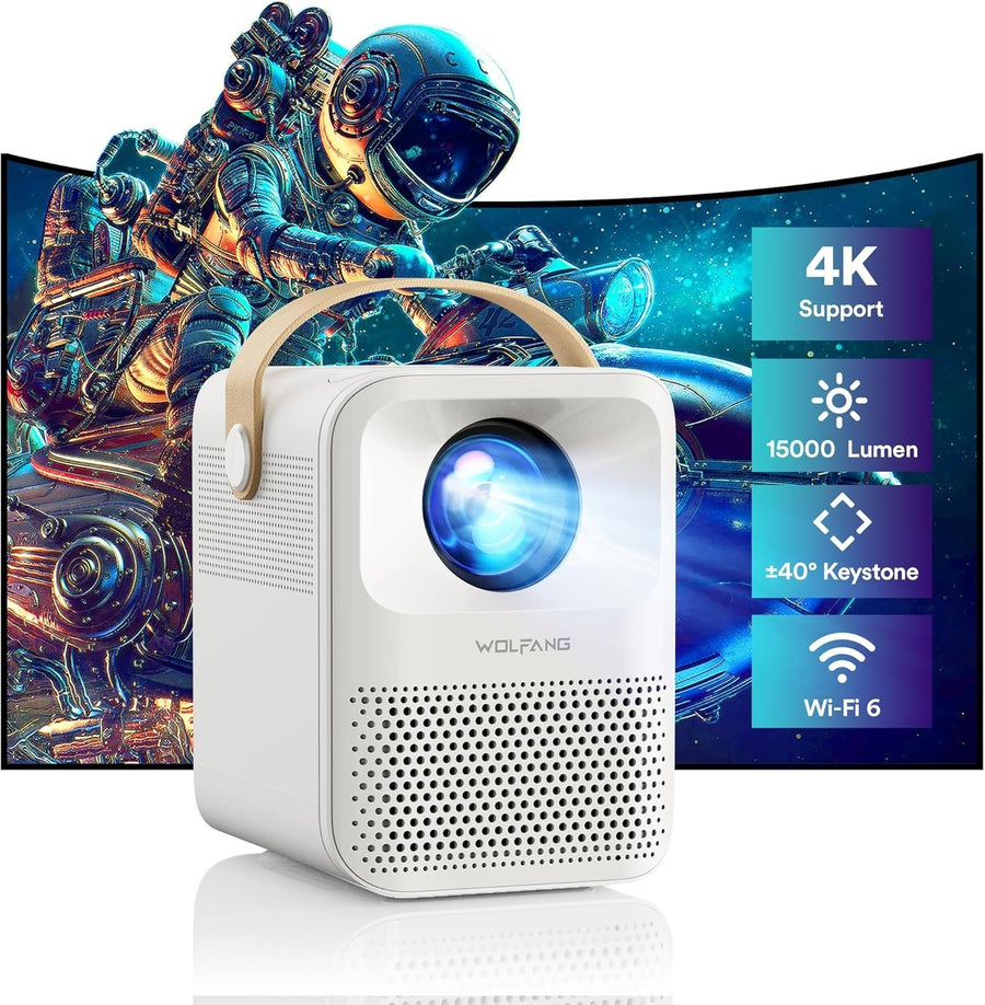 4K Mini Projector 1080P WiFi Bluetooth 200" Portable Home Theater