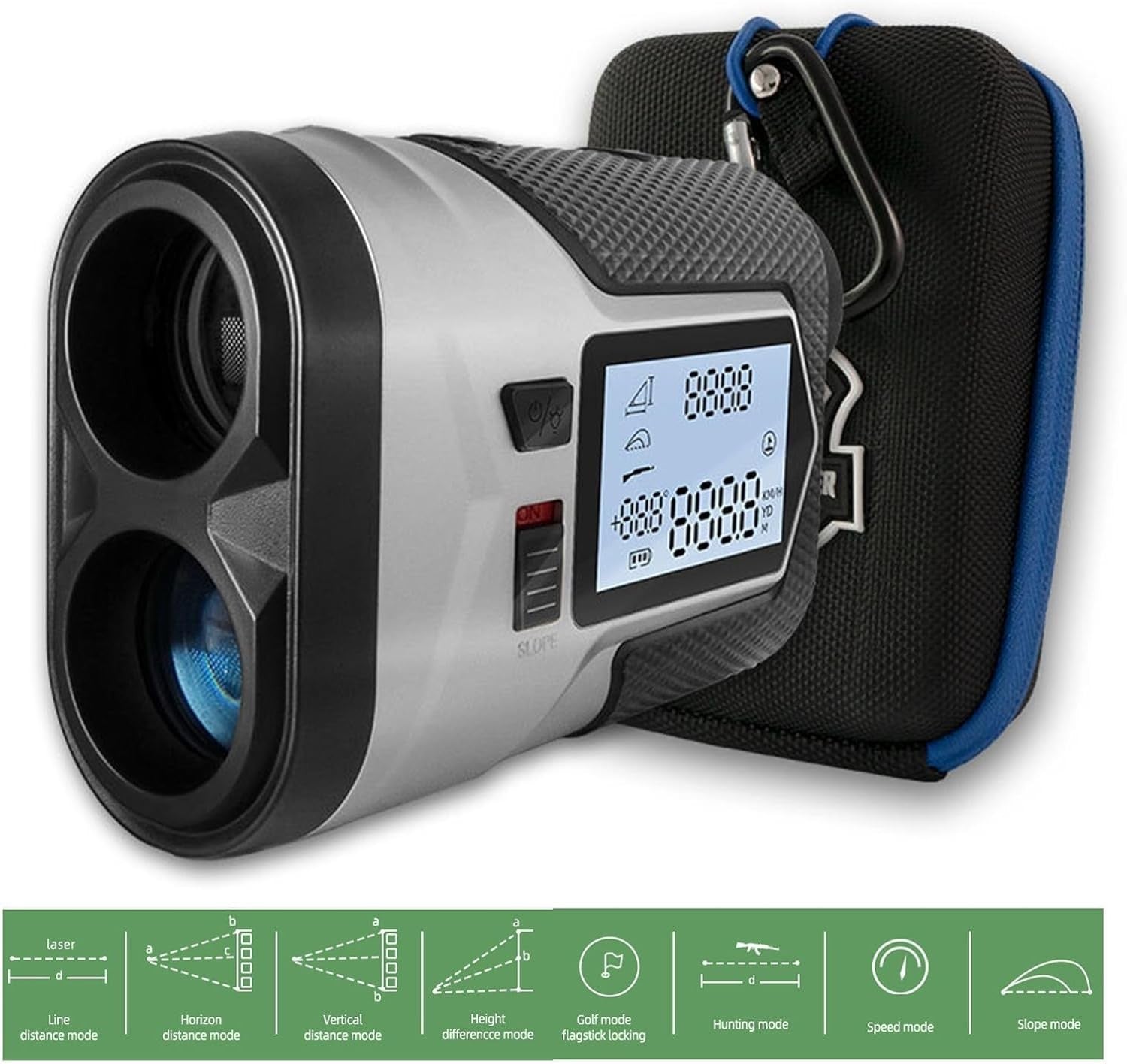 Golf Rangefinder 650M 6X Magnification LCD Slope Rechargeable USB