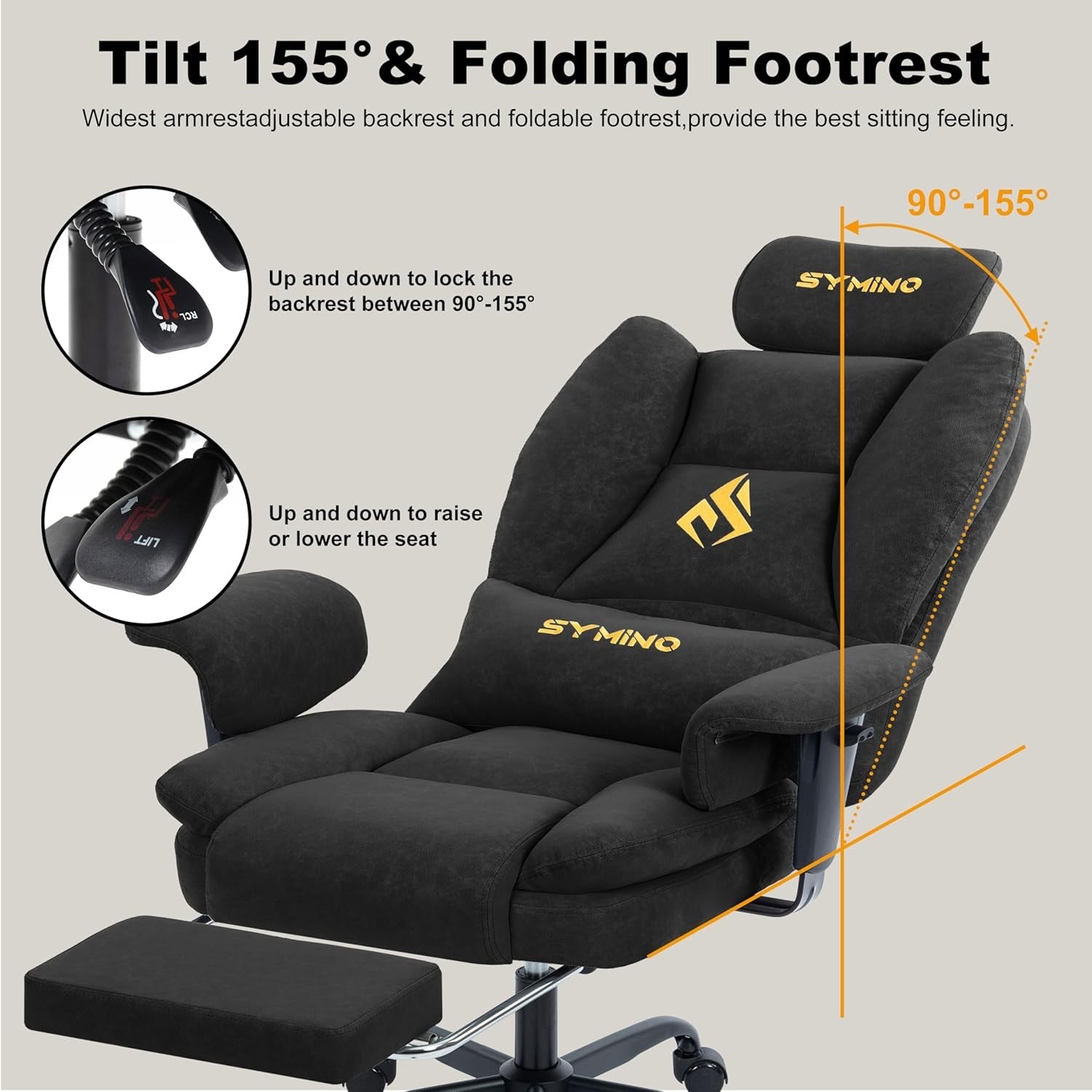Ergonomic Gaming Chair w/ Footrest Pocket Spring PU Leather