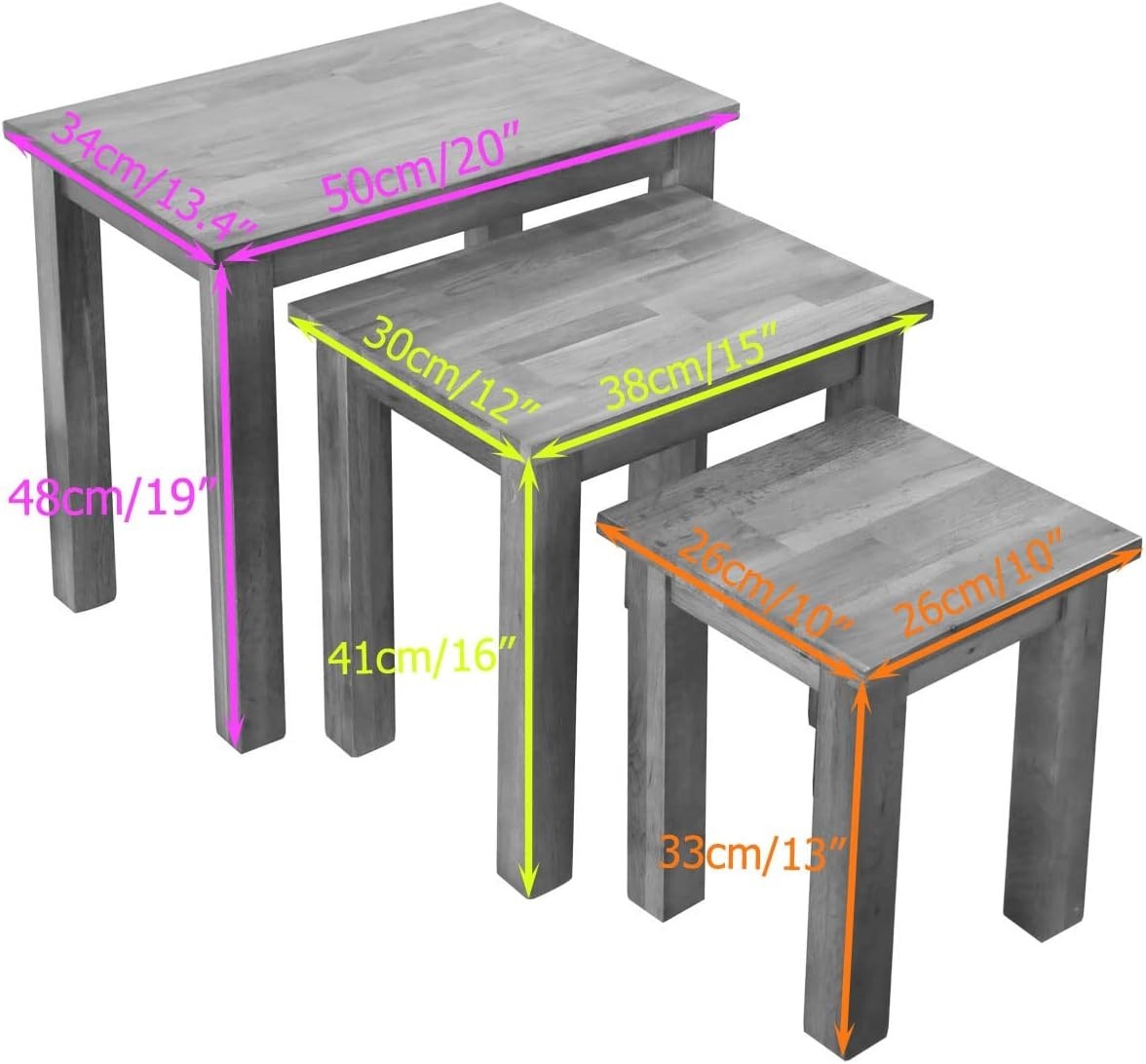 Solid Oak Wood Side End Coffee Table Nightstand | Small Rectangle Dining Desk
