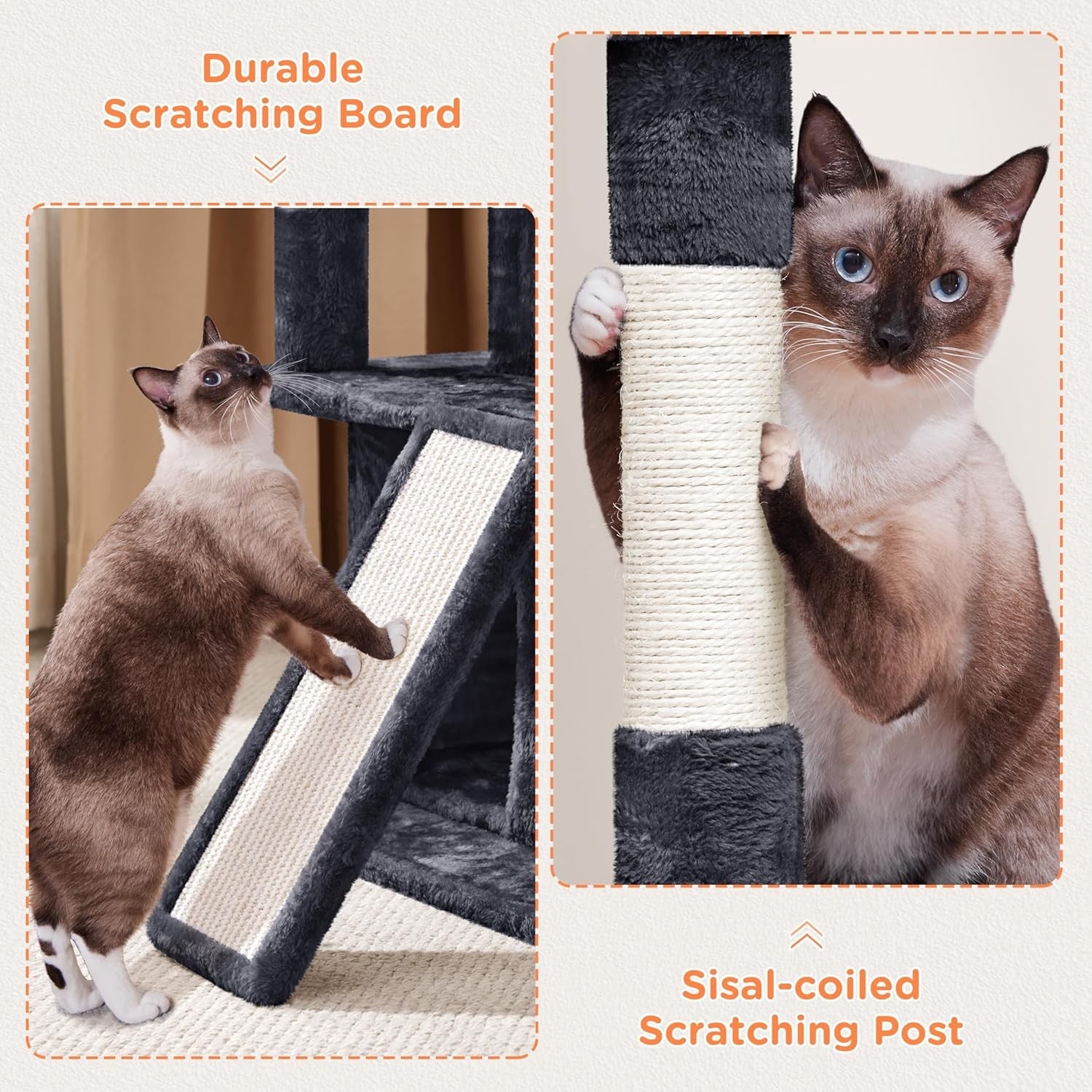 92cm Cat Tree Tower Multi Level Double Condo Scratching Post Black