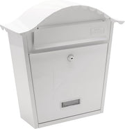 Wall Mounted Lockable Weatherproof Steel Post Box Secure Mail Slot 36x37x13cm