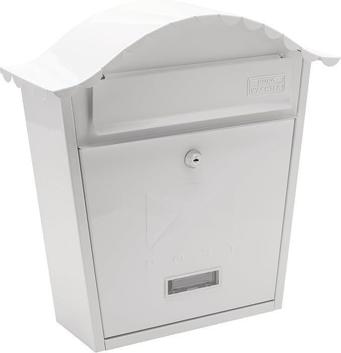 Wall Mounted Lockable Weatherproof Steel Post Box Secure Mail Slot 36x37x13cm
