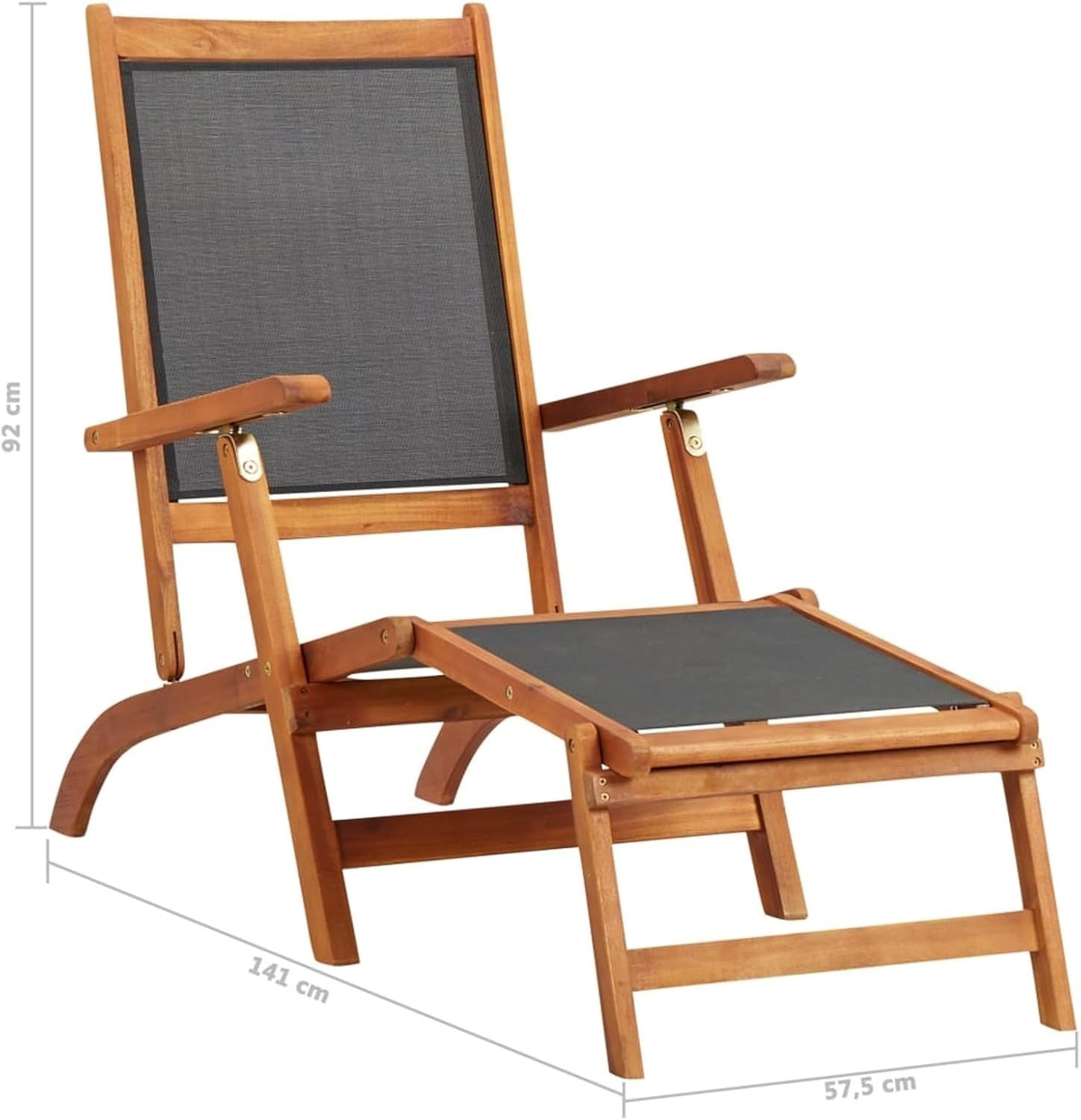 Wooden Garden Sun Lounger Recliner – Acacia Deck Chair Outdoor Daybed