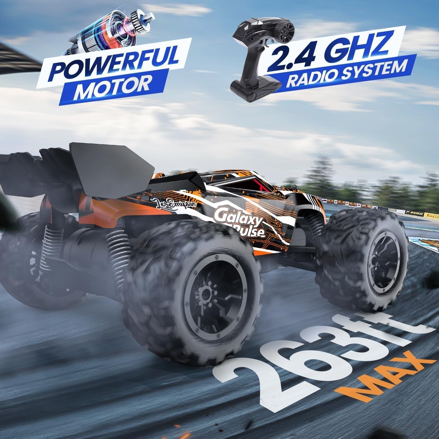 1:20 RC Monster Truck for Kids, 2.4GHz Remote Control Car with 2 Batteries