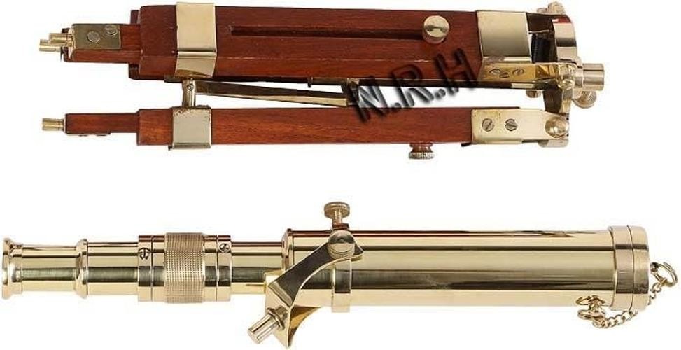 6" Brass Mini Spyglass Telescope | Collectible | Wooden Box Gift
