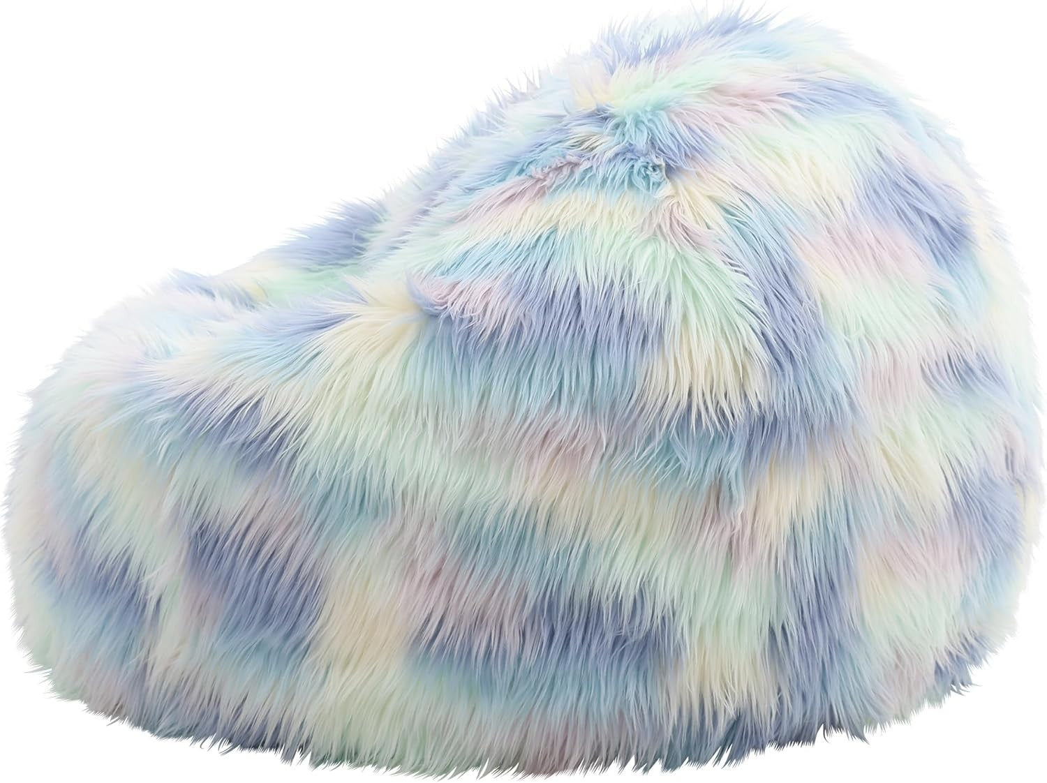 Luxury Faux Fur Bean Bag Chair Soft Round Seat, Indoor Lounge Room Decor