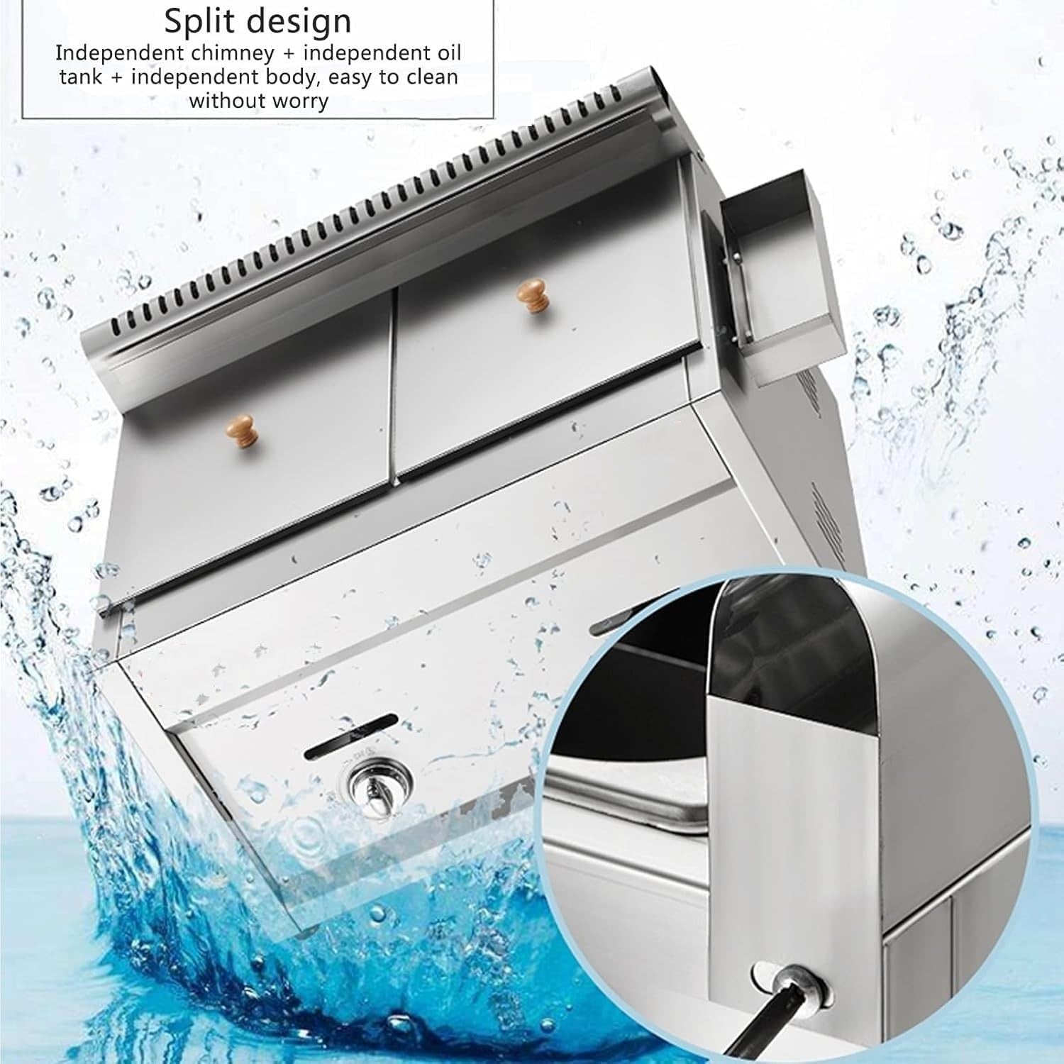 Commercial Double Tank LPG Gas Deep Fryer Stainless Steel Countertop