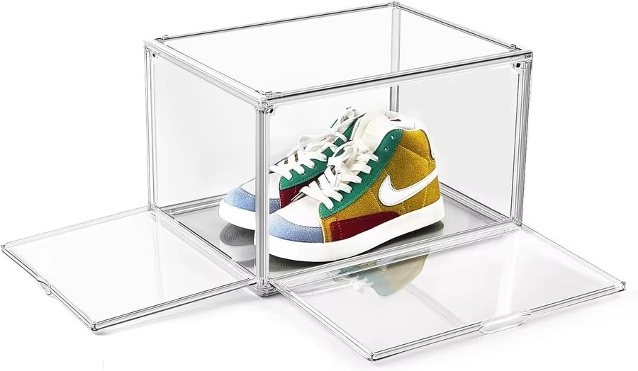 Clear Acrylic Shoe Storage Boxes 12 Pack Stackable Organizer with Magnetic Doors