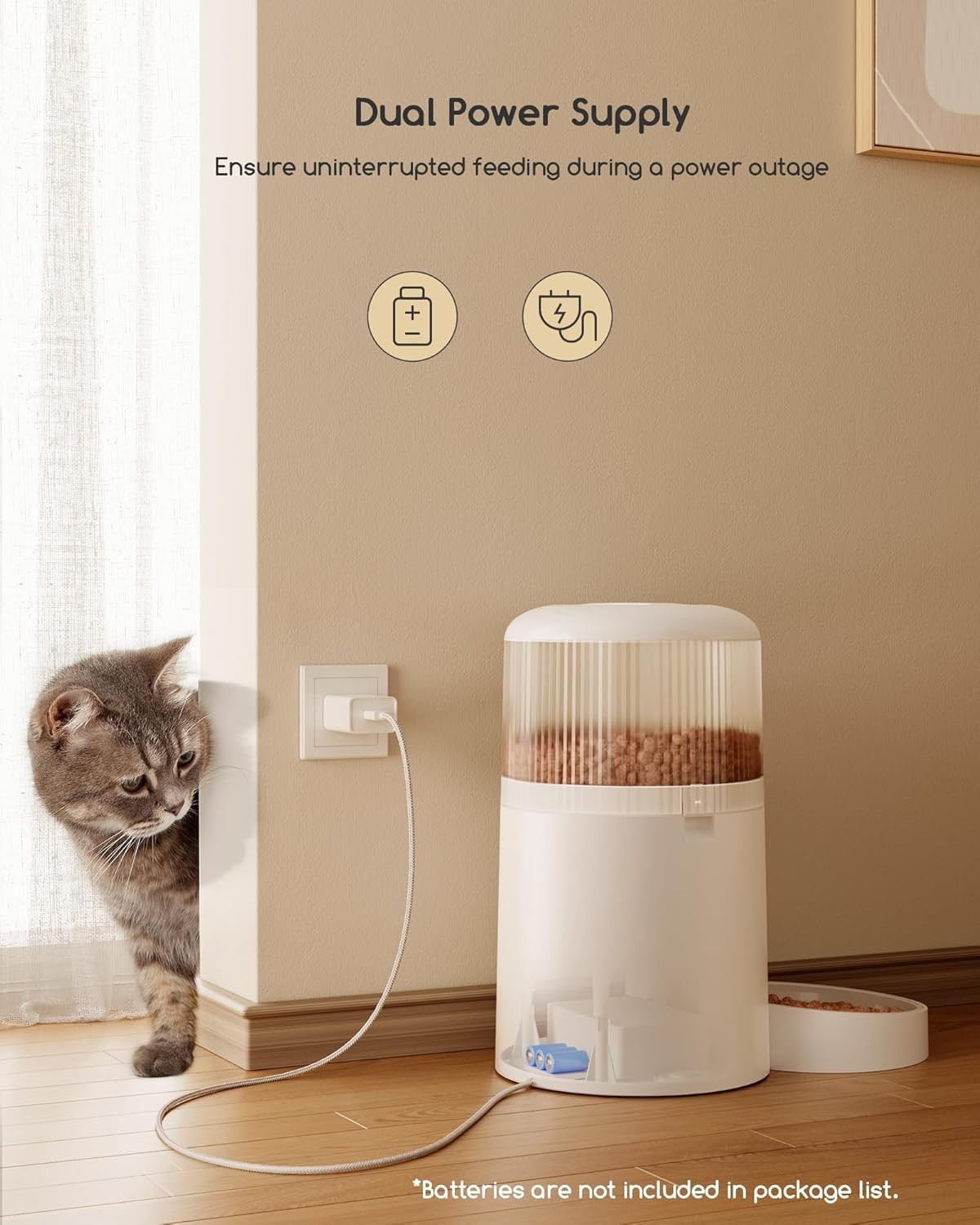 Automatic Cat Feeder Camera 3MP HD WiFi App Control 4L Food Dispenser