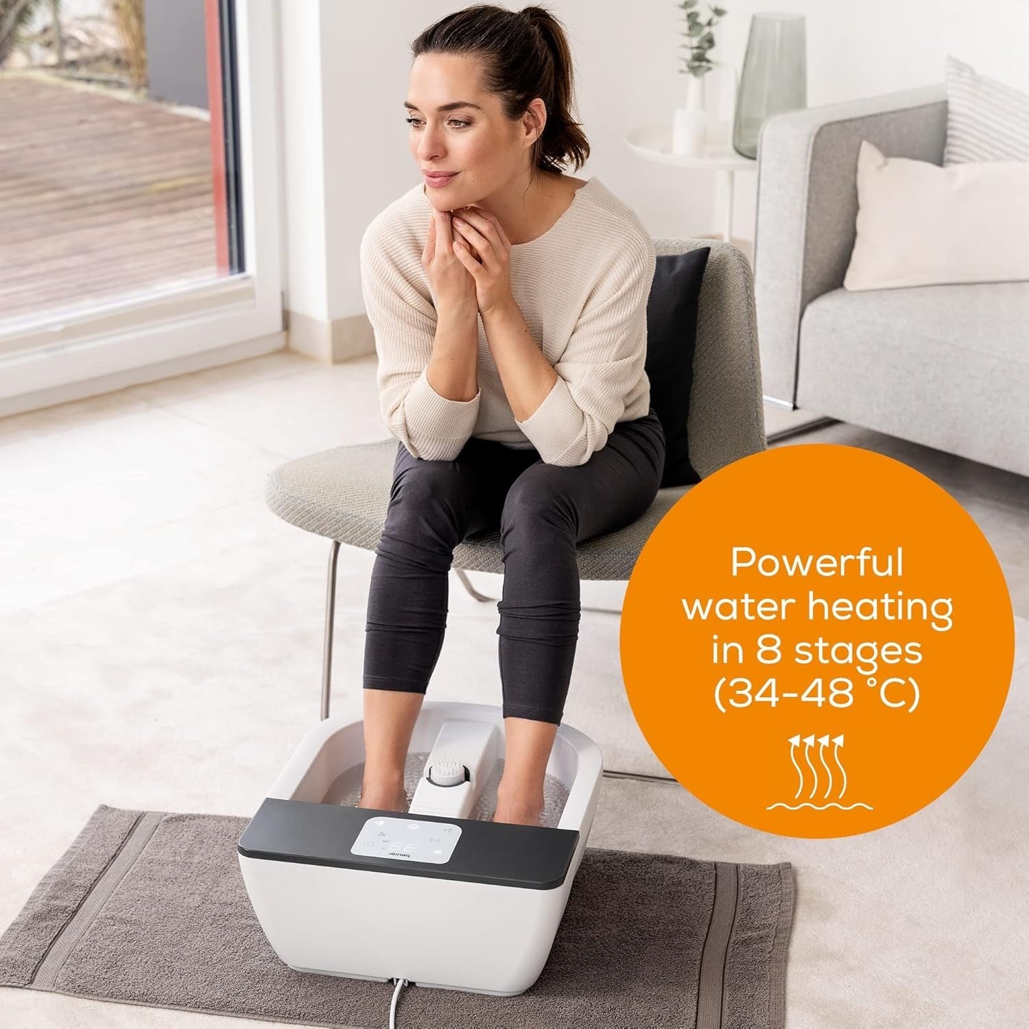 Premium Heated Foot Spa with Touch Screen Bubble Vibration Massage Pedicure