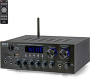 300W 2-Channel Bluetooth Stereo Amplifier Receiver AUX USB FM Mic Inputs