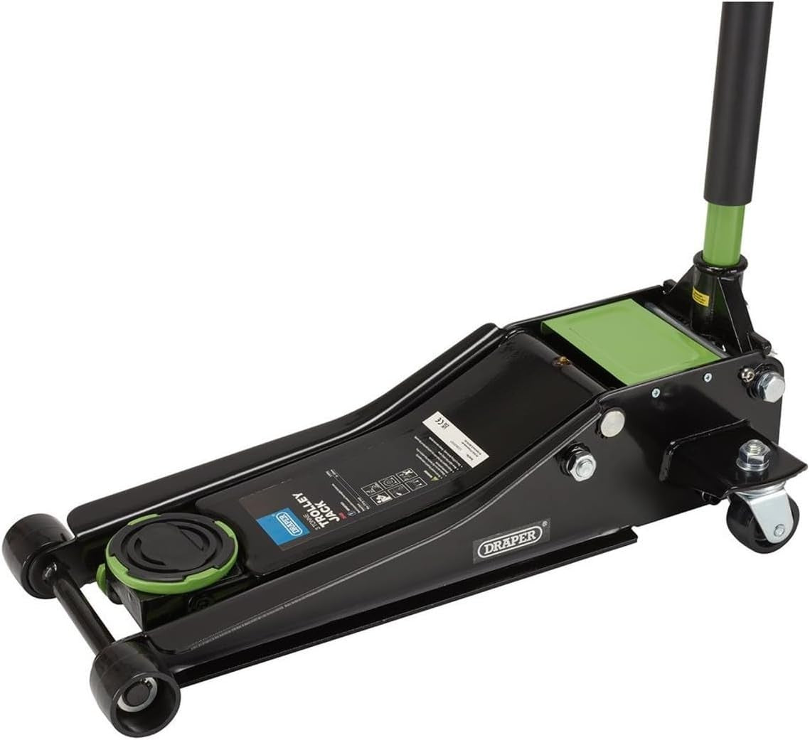 3 Ton Low Profile Trolley Jack 75–505 mm Heavy Duty Car Lift Green/Black