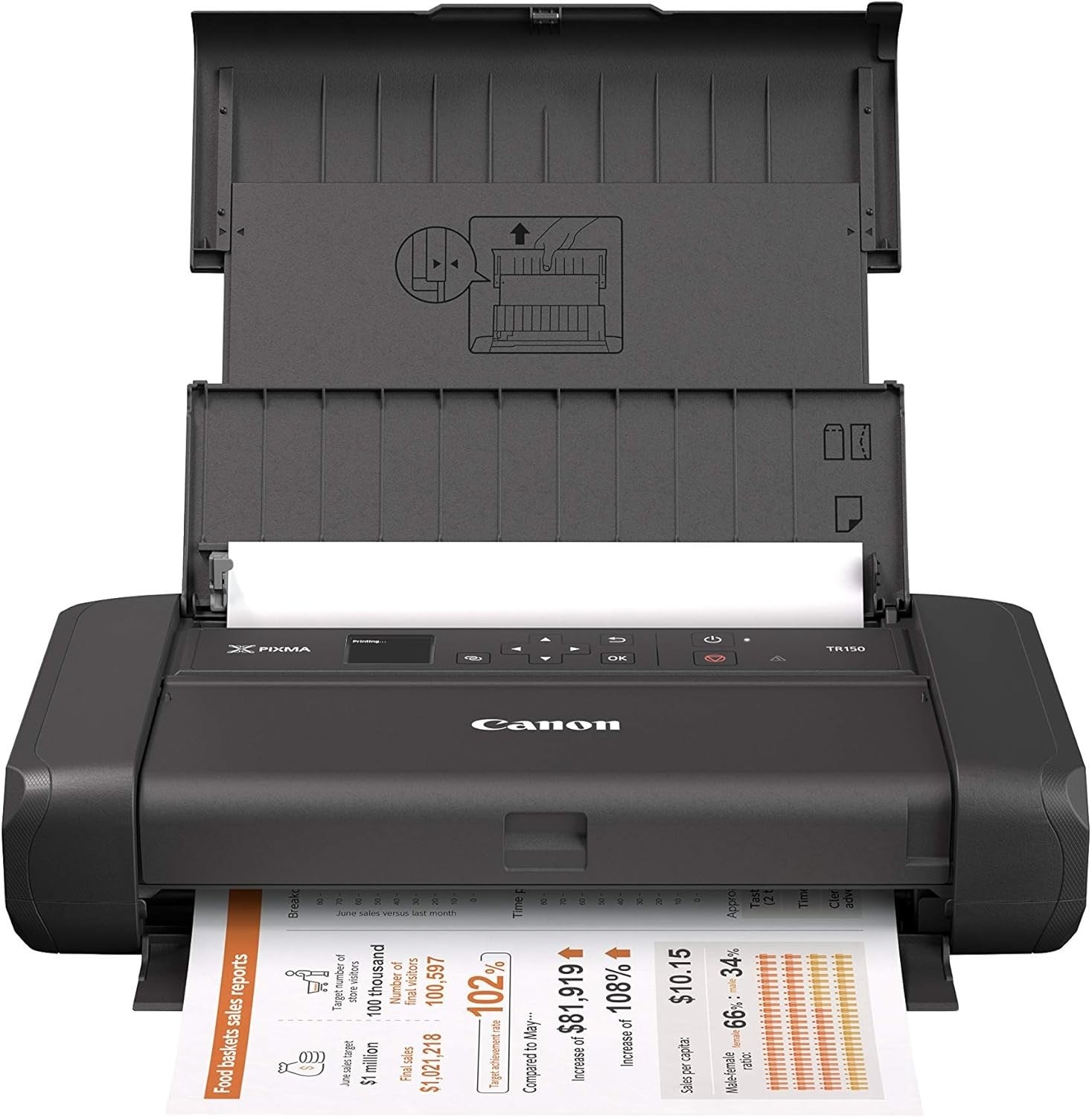 Portable Wireless Colour Printer A4 Duplex Compact Black