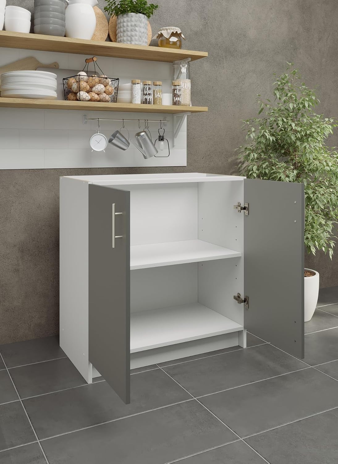 800mm Grey Matt Kitchen Base Cabinet Cupboard Storage Unit Modern Design