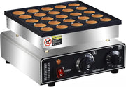850W Mini Electric Pancake Maker 25-Hole NonStick Waffle Machine Adjustable Temp