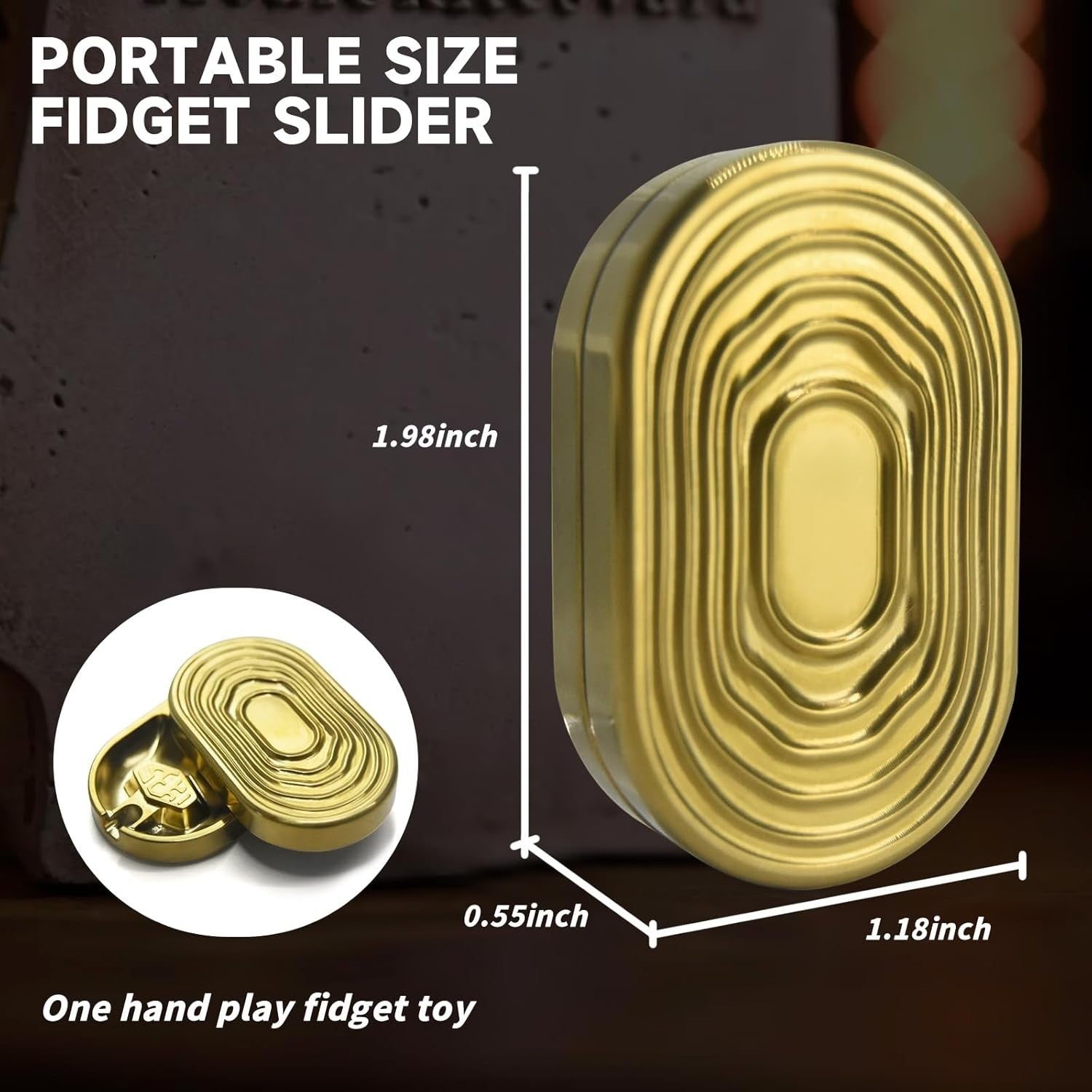 Golden Stainless Steel Ripple Fidget Slider Mechanical EDC Stress Relief