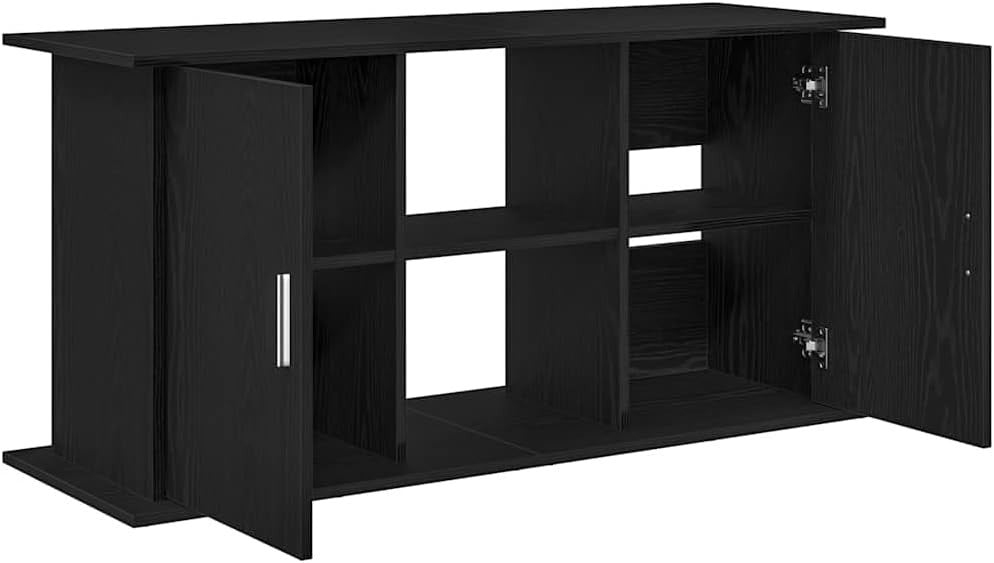 Large Black Fish Tank Stand 121x41x58cm with Storage, Modern Cabinet