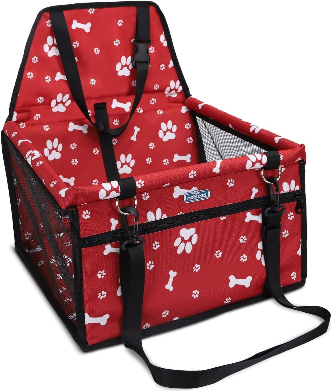 Dog Booster Car Seat Waterproof Foldable Travel Carrier Red Small