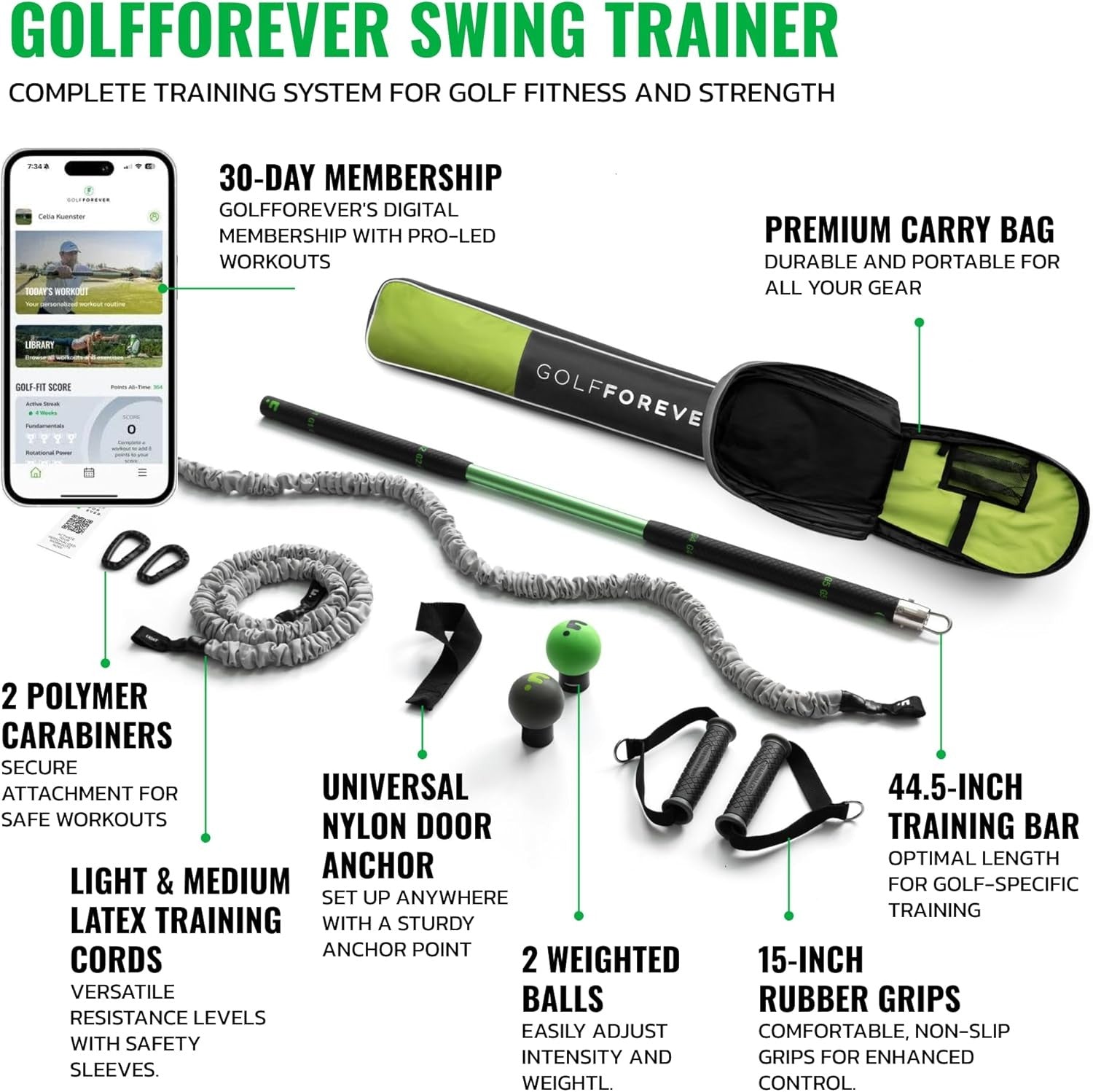 Golf Swing Trainer Resistance Band Fitness Posture System