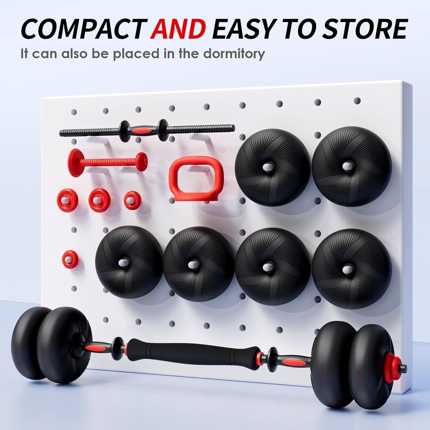 Adjustable Home Gym Weight Set 4-in-1 Dumbbell Barbell Kettlebell Push Up