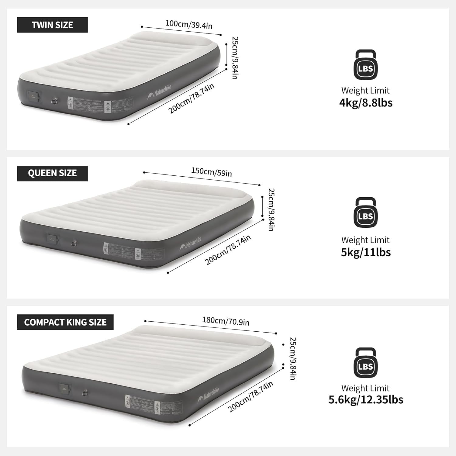 Double Inflatable Air Mattress with Built-In Pump 200x150x25cm – Camping & Guest