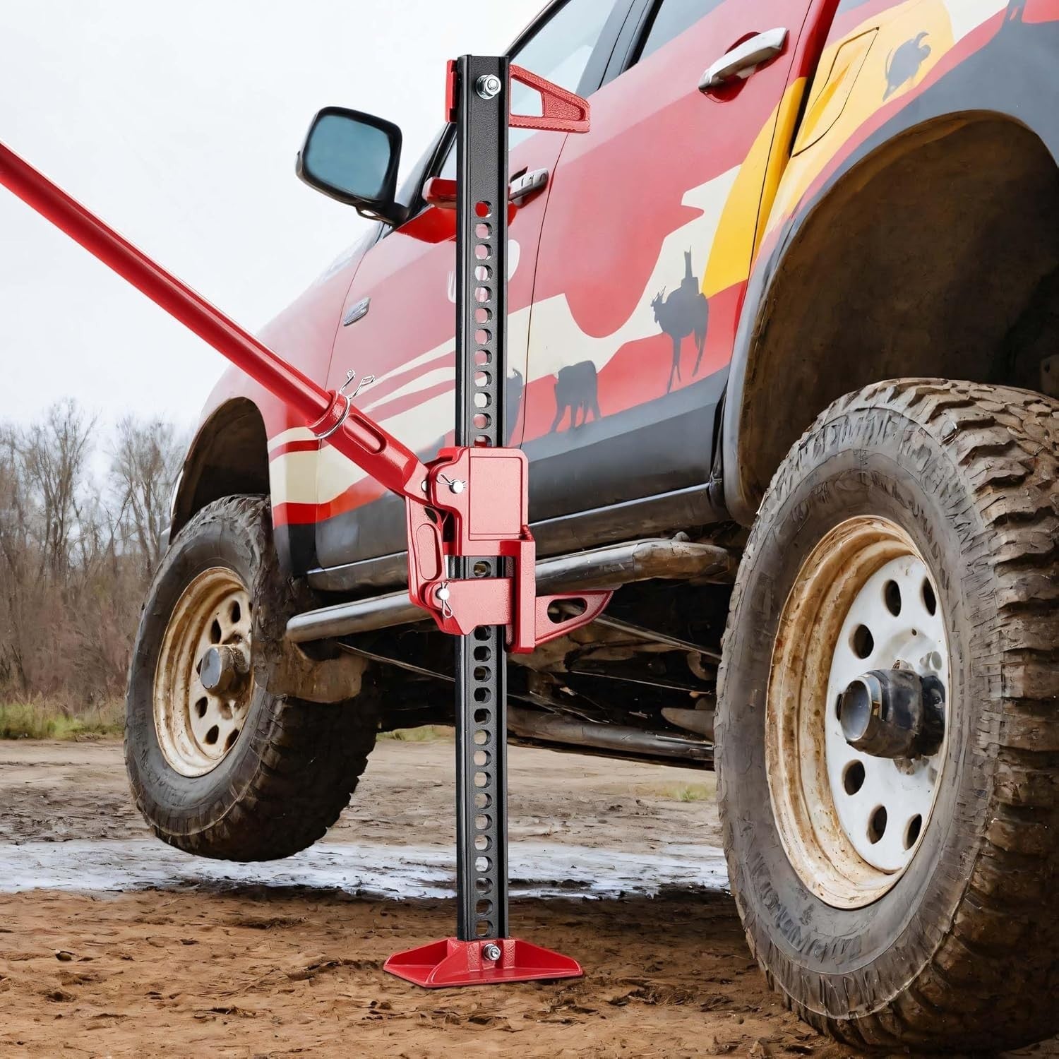 3 Ton 4x4 Farm Jack Heavy Duty Off-Road Lift 12.2–135cm Adjustable for SUV Truck