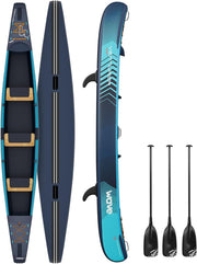 Inflatable Canoe Kayak Set 2-3 Person PVC w/ Pump Paddles Bag