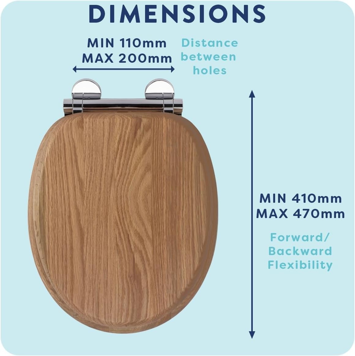 Solid Oak Toilet Seat Soft Close Quick Release Antibacterial Wooden