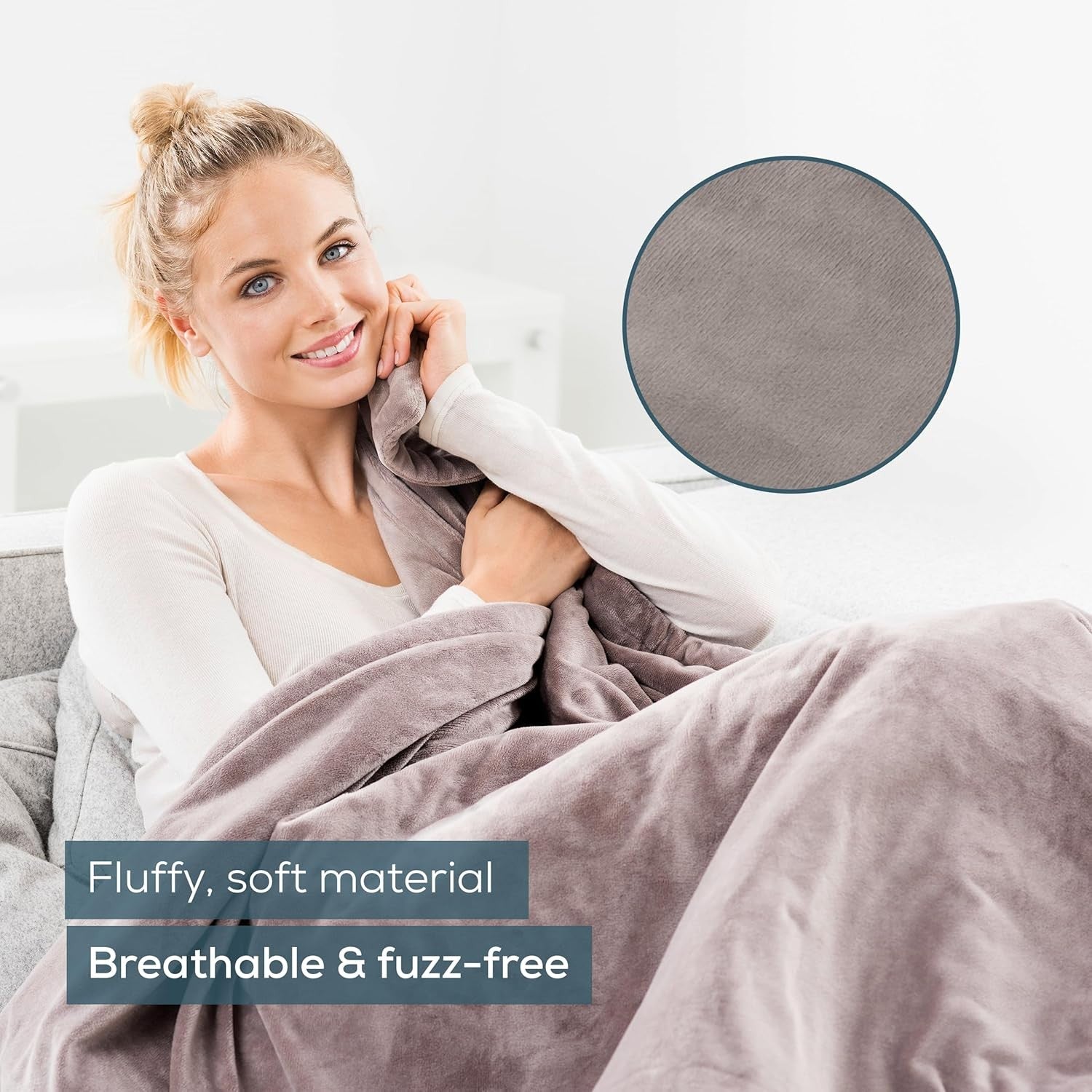 XXL Electric Heated Throw Blanket Soft Fleece 6 Heat Auto Shut Off Washable