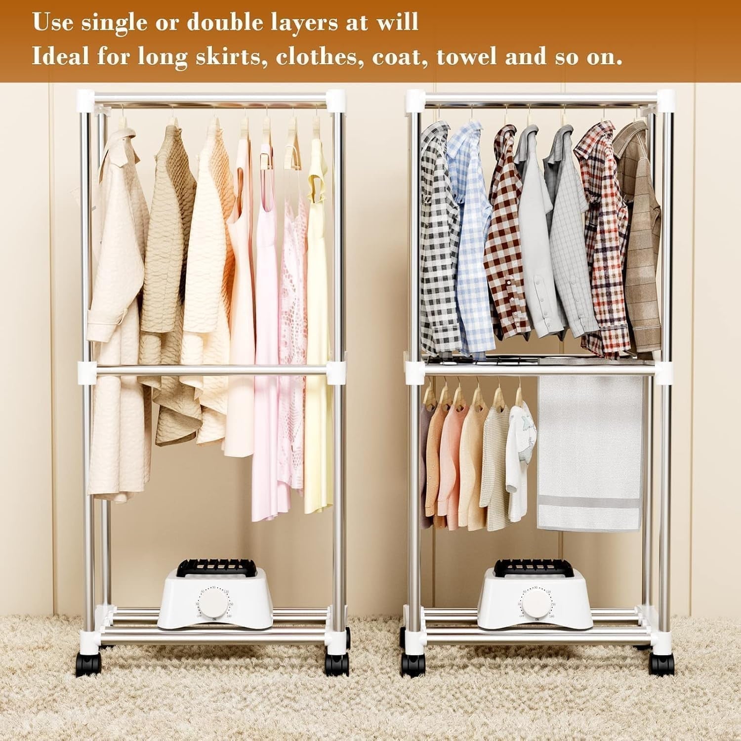 Portable Clothes Dryer Cabinet Electric Wardrobe 15kg with Timer