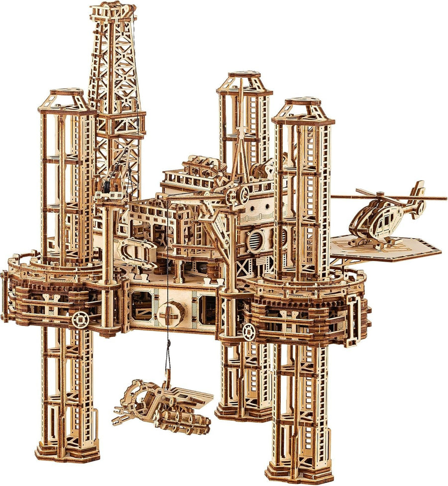 Mechanical 3D Offshore Rig Puzzle Model Kit with Moving Parts & Engineering Fun