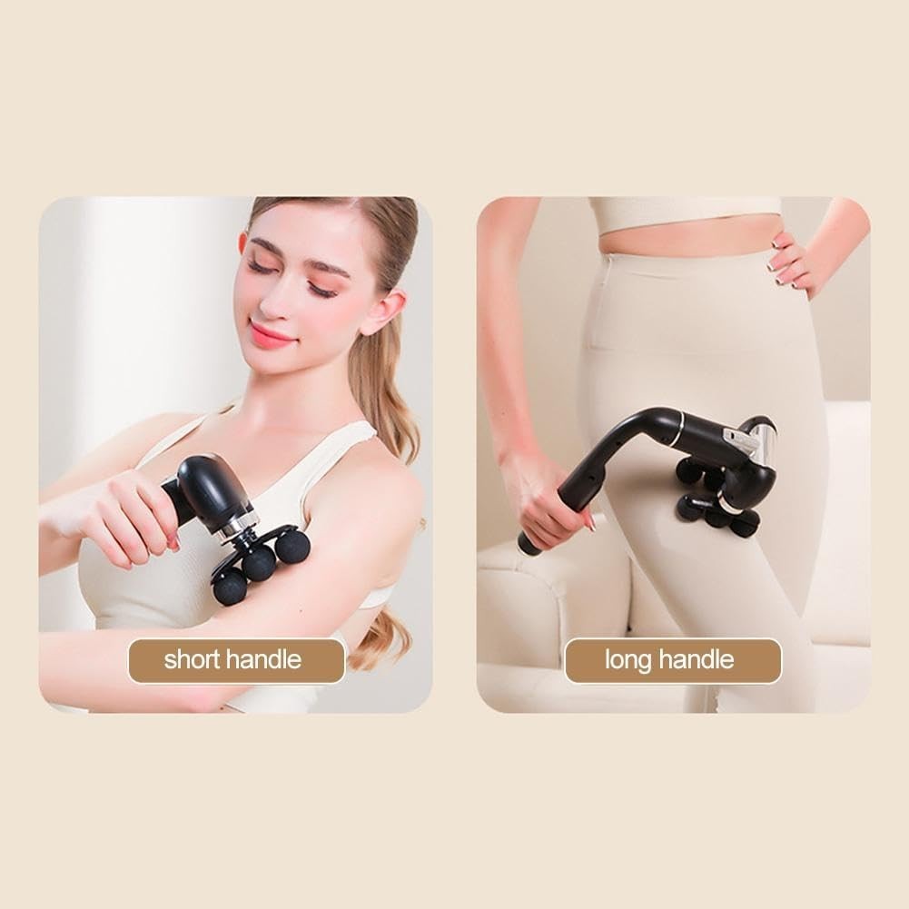 6 Head Massage Gun With Long Handle Deep Tissue Back & Shoulder Muscle Relief